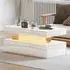 LED Coffee Table with Storage - White, High Gloss