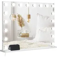LED Hollywood Vanity Mirror with 10X Magnification - White