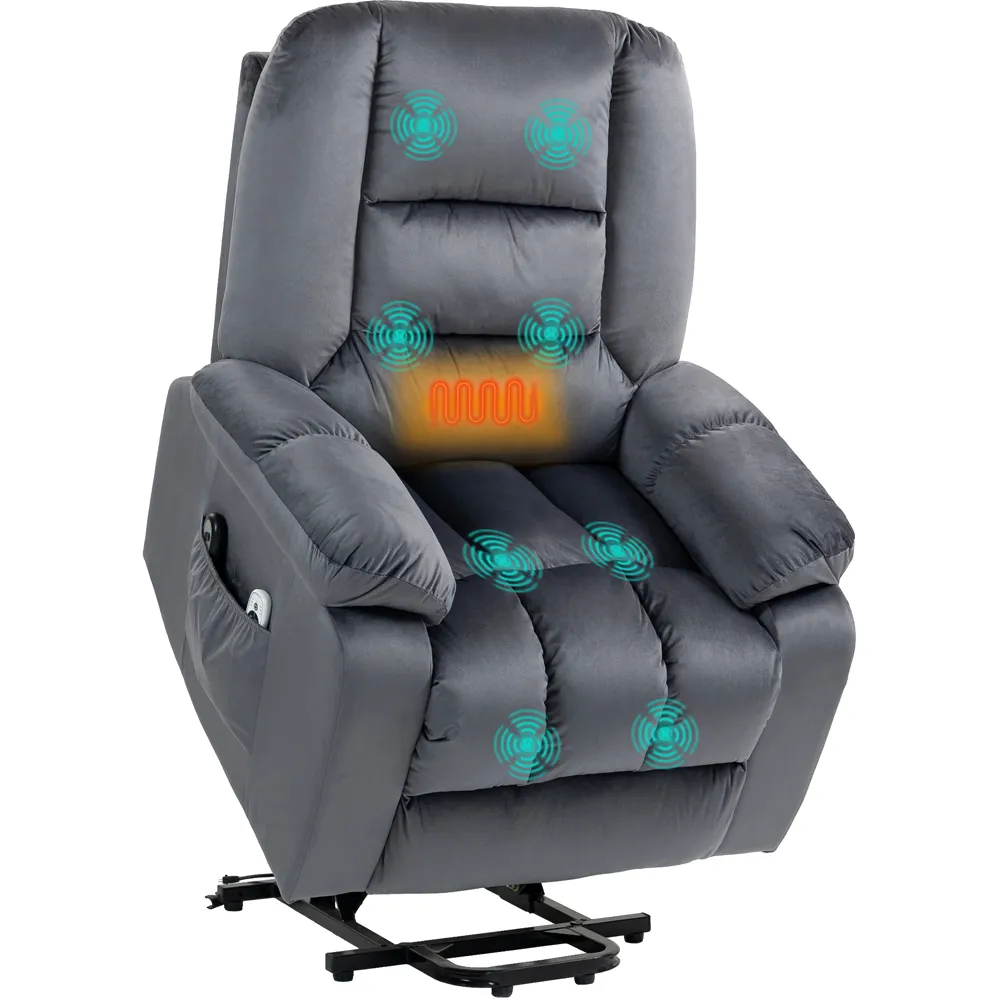 Lift Chair with Vibration Massage and Heat - Grey