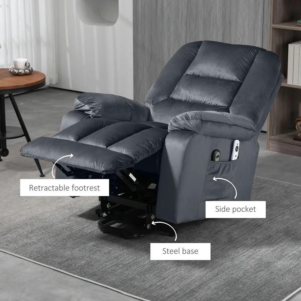 Lift Chair with Vibration Massage and Heat - Grey