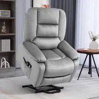 Lift Riser and Recliner Chair with Remote Controller - Grey