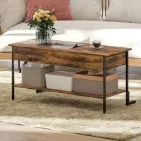 Lift Top Coffee Table with Storage - Brown