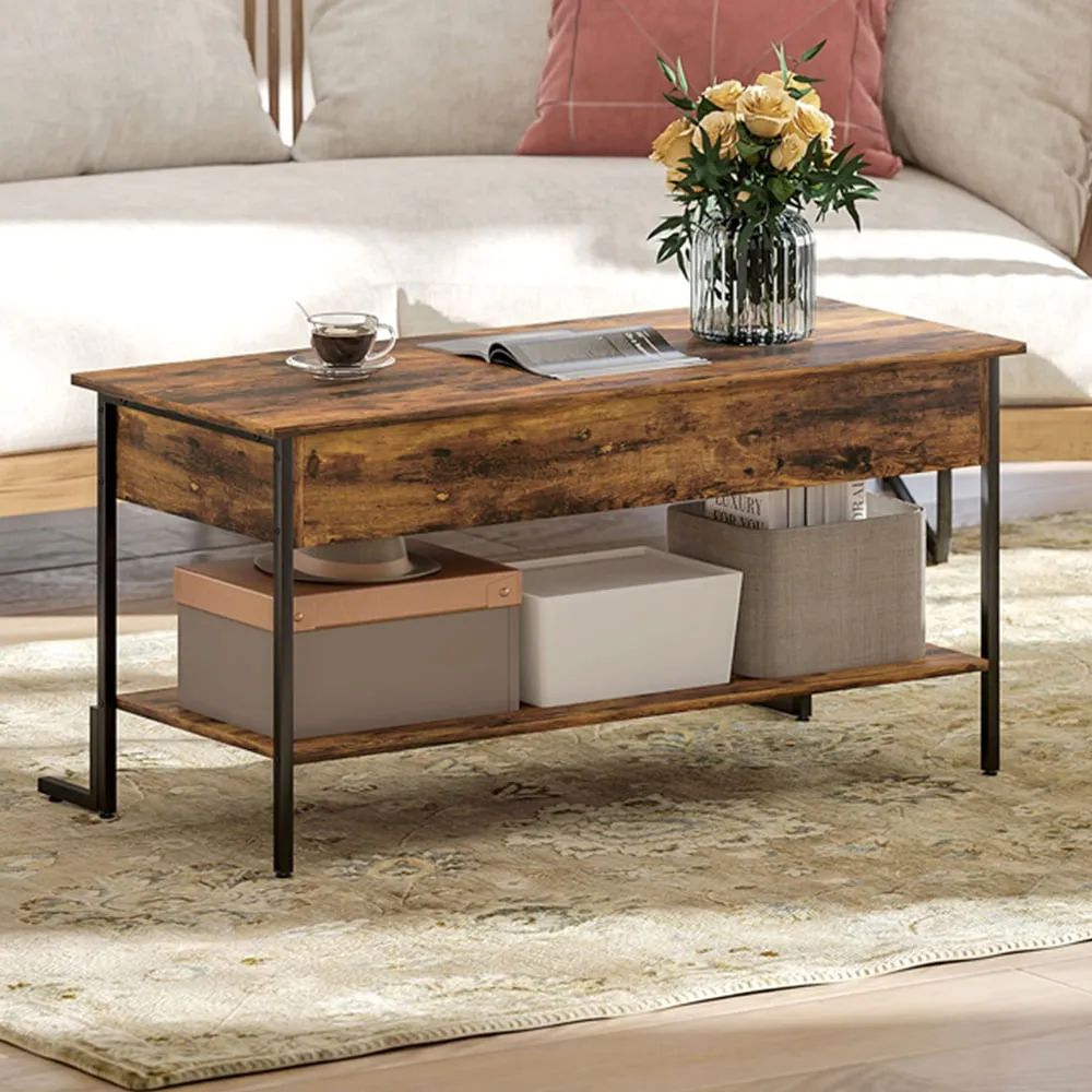 Lift Top Coffee Table with Storage - Brown image