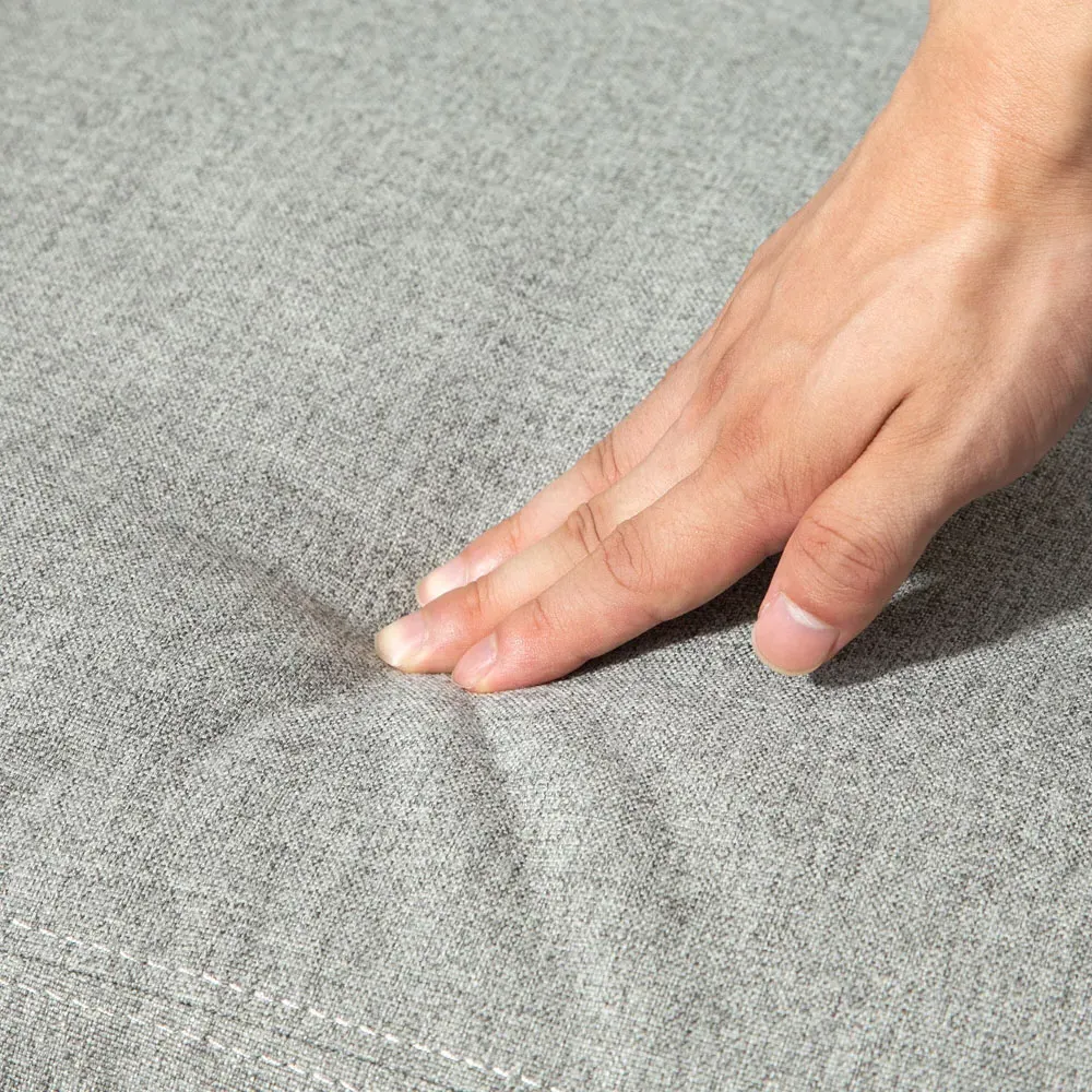 Linen Push Back Recliner Armchair with Adjustable Leg Rest - Grey