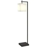 Linen Shade LED Floor Lamp with 10 Brightness Levels - Black