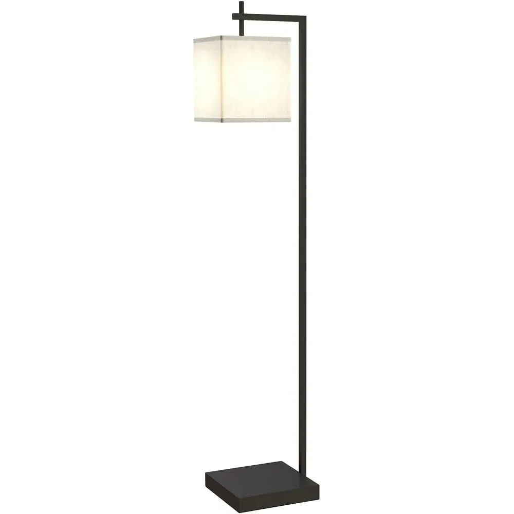 Linen Shade LED Floor Lamp with 10 Brightness Levels - Black image