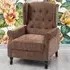 Manual Recliner Armchair with Footrest - Brown