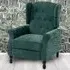 Manual Recliner Armchair with Footrest - Green