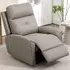 Manual Recliner Armchair with Footrest - Grey, Microfibre