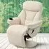 Manual Recliner Swivel Chair with Cup Holder - Cream