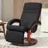 Manual Recliner Swivel Chair with Footrest - Black