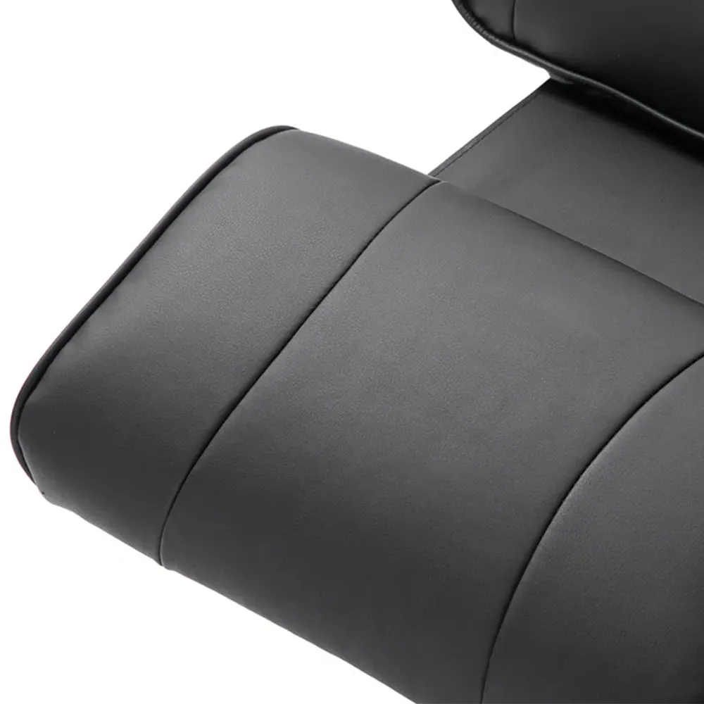 Manual Recliner Swivel Chair with Footrest - Black