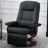 Manual Recliner Swivel Chair with Footrest - Black