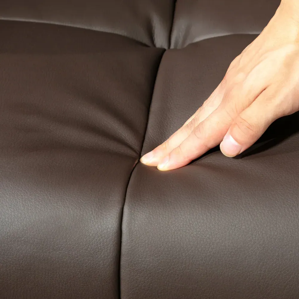 Massage Recliner Chair with Storage Footstool - Brown, PU Leather