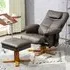 Massage Recliner Chair with Storage Footstool - Brown, PU Leather