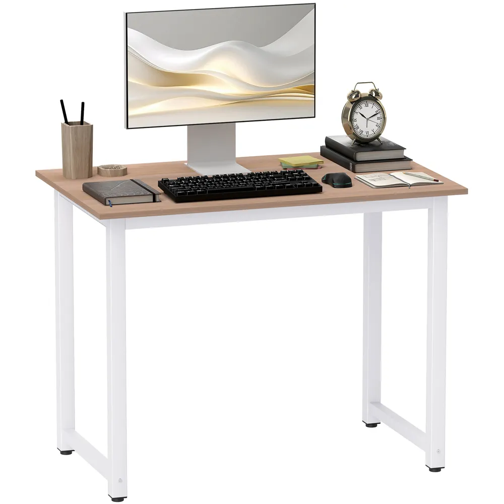 Metal Frame Computer Desk - White