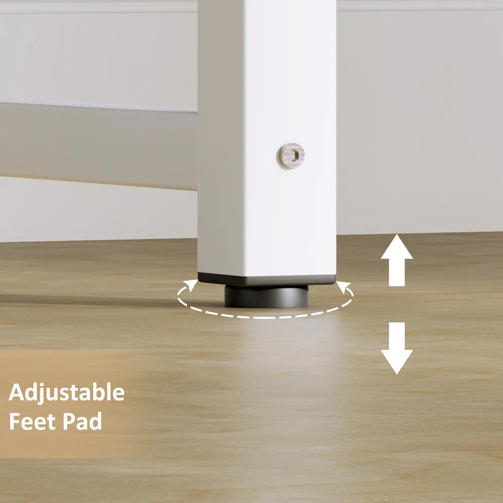 Metal Frame Computer Desk - White