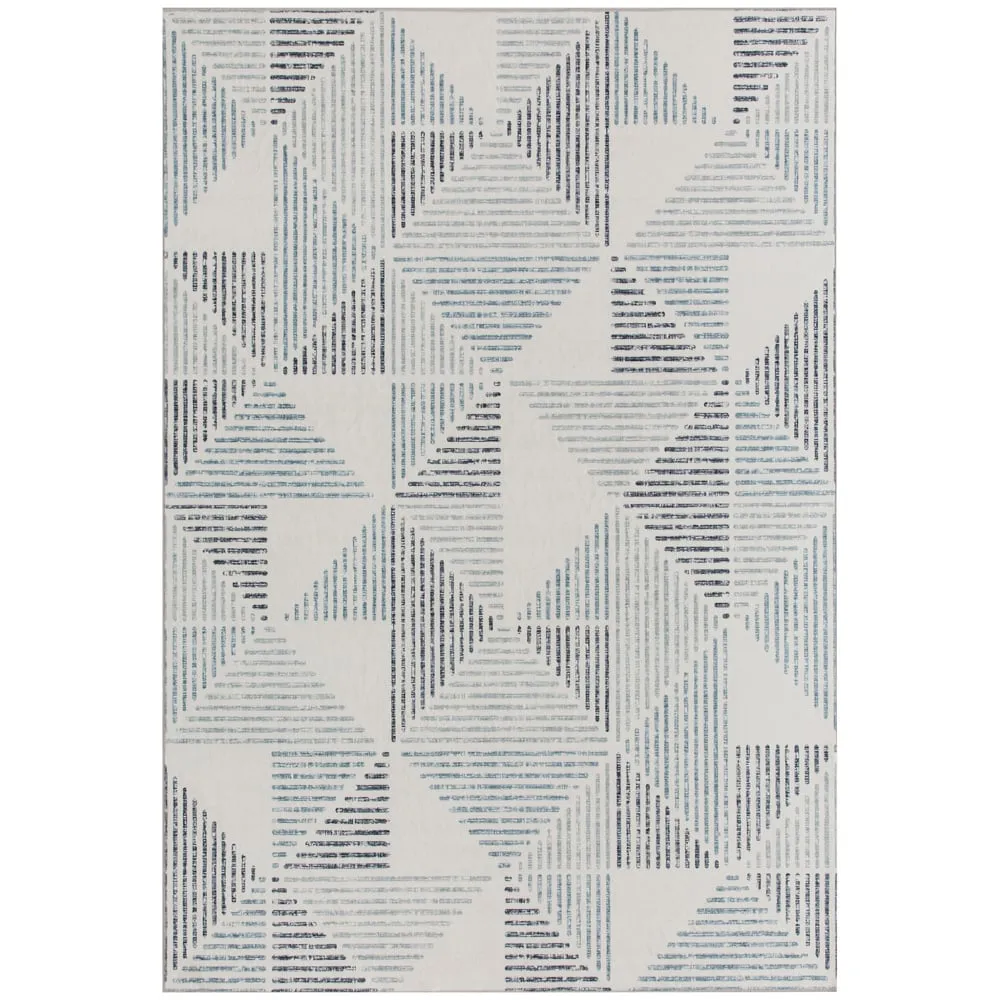 Multicolour Geometric Non Slip Rug - Grey, Polyester