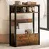 Narrow 2 Shelf Side Table - Rustic Brown