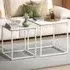 Nest of Tables Set of 2 - White, Tempered Glass
