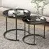 Nesting Side Tables Set of 2 with Removable Trays - Black