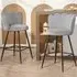 Petal Backrest Bar Stool Set of 2 - Grey, Velvet