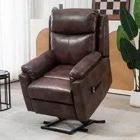 Power Lift Electric Recliner Chair with Remote - Brown