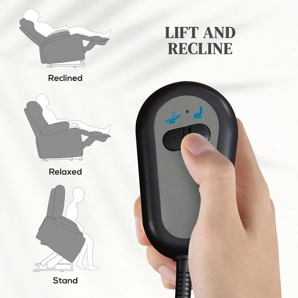 Power Lift Electric Recliner Chair with Remote - Grey