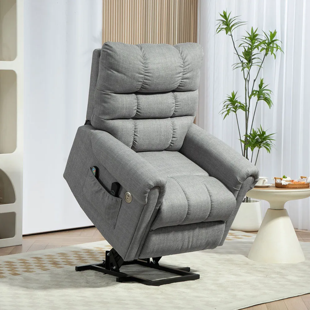 Power Lift Recliner Chair with Massage and Heat - Grey