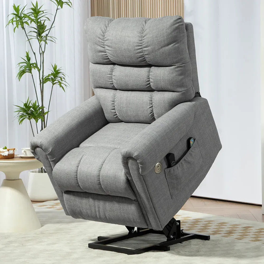 Power Lift Recliner Chair with Massage and Heat - Grey image