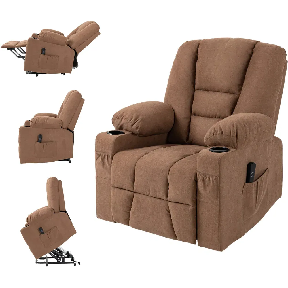 Power Lift Recliner Chair with Remote - Brown