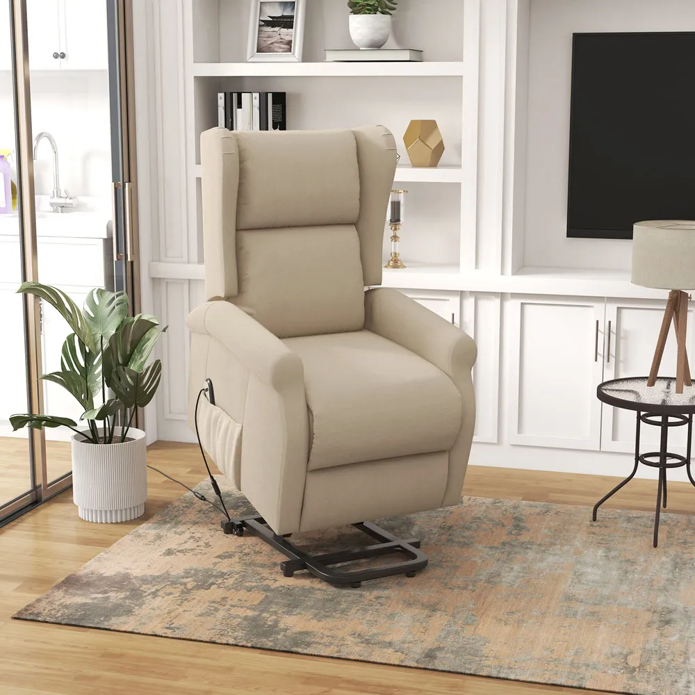 Power Lift Recliner Chair with Remote - White, Fabric