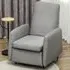 Push Back Recliner Armchair with Adjustable Leg Rest - Grey
