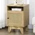 Rattan Bedside Table - Brown
