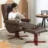 Recliner Chair with Footstool - Brown, Faux Leather