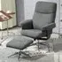 Recliner Chair with Footstool - Grey, Velvet