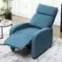Recliner Chair with Padded Seat - Blue, Linen