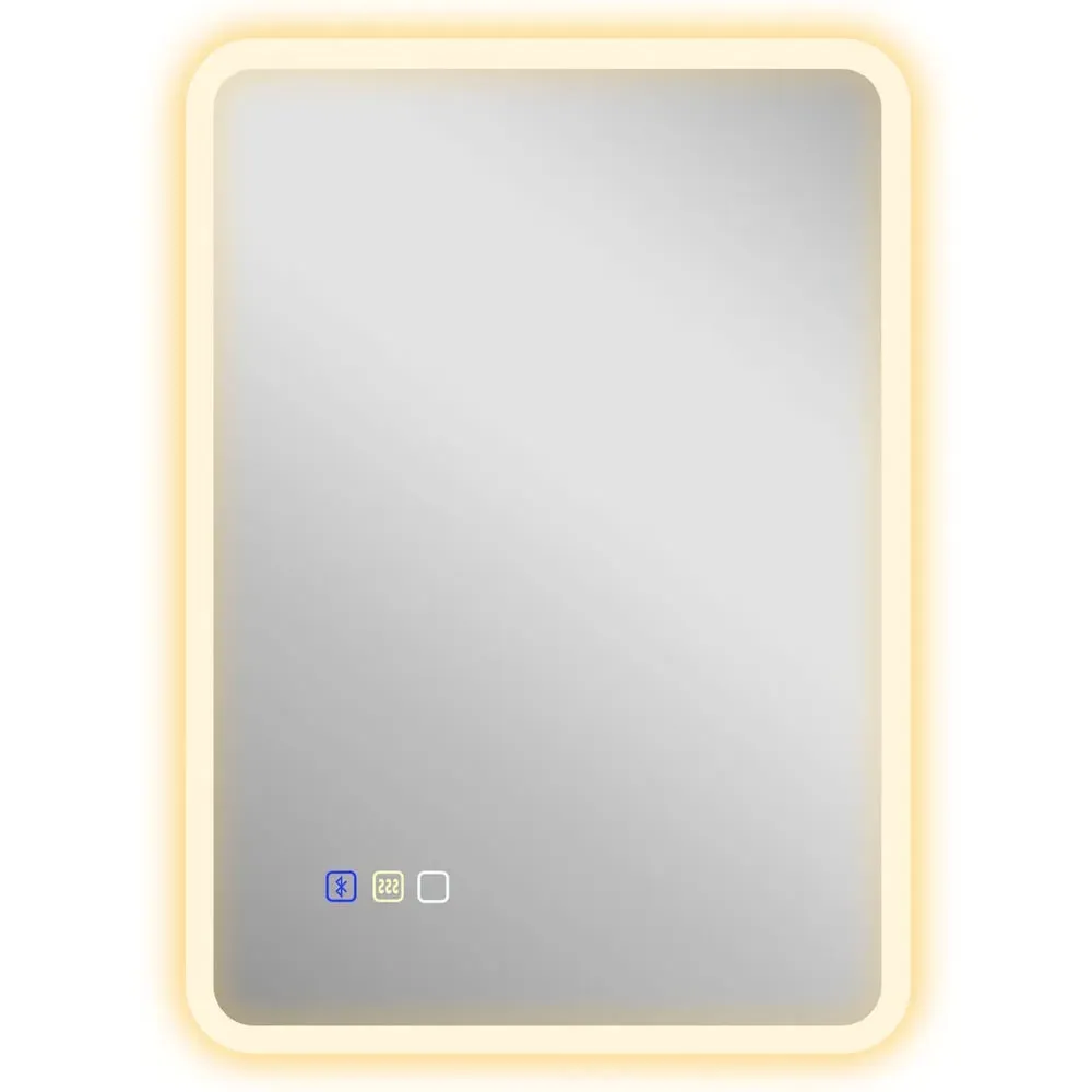 Rectangle LED Bathroom Mirror with Bluetooth - Silver image