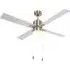 Reversible Ceiling Fan with Light and Pull Chain - Silver