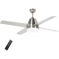 Reversible Ceiling Fan with Light and Remote - Silver