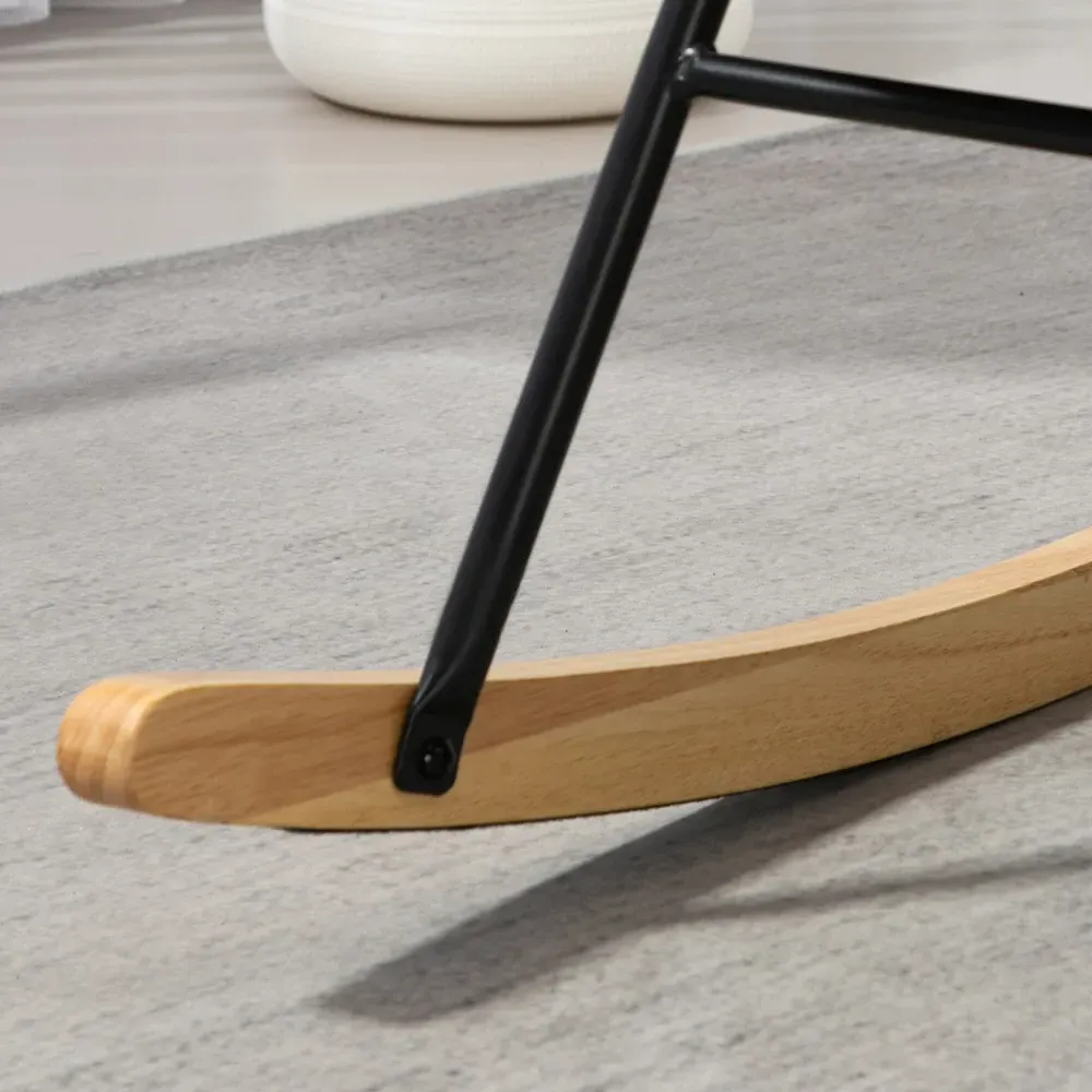 Rocking Chair with Lumbar Pillow - Pink, Velvet