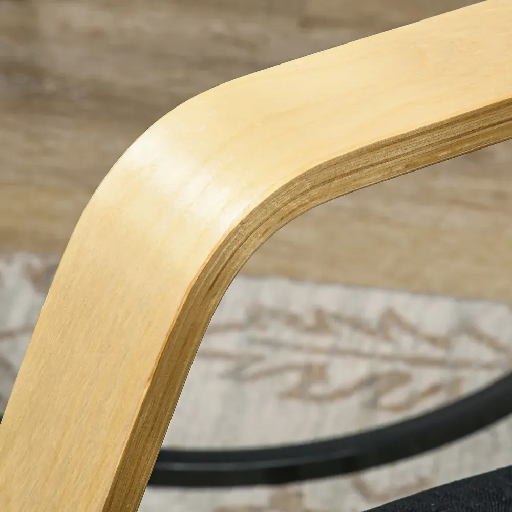 Rocking Recliner Chair with Adjustable Footrest - Black