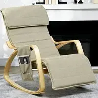 Rocking Recliner Chair with Adjustable Footrest - Yellow