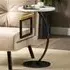 Round C-Shaped Side Table - White, Marble Effect