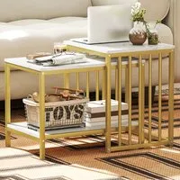 Round Nest of Tables Set of 2 - Orange, MDF