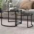 Round Nesting Tables Set of 2 - Black, Glass