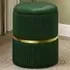 Round Pouffe with Storage - Green, Velvet