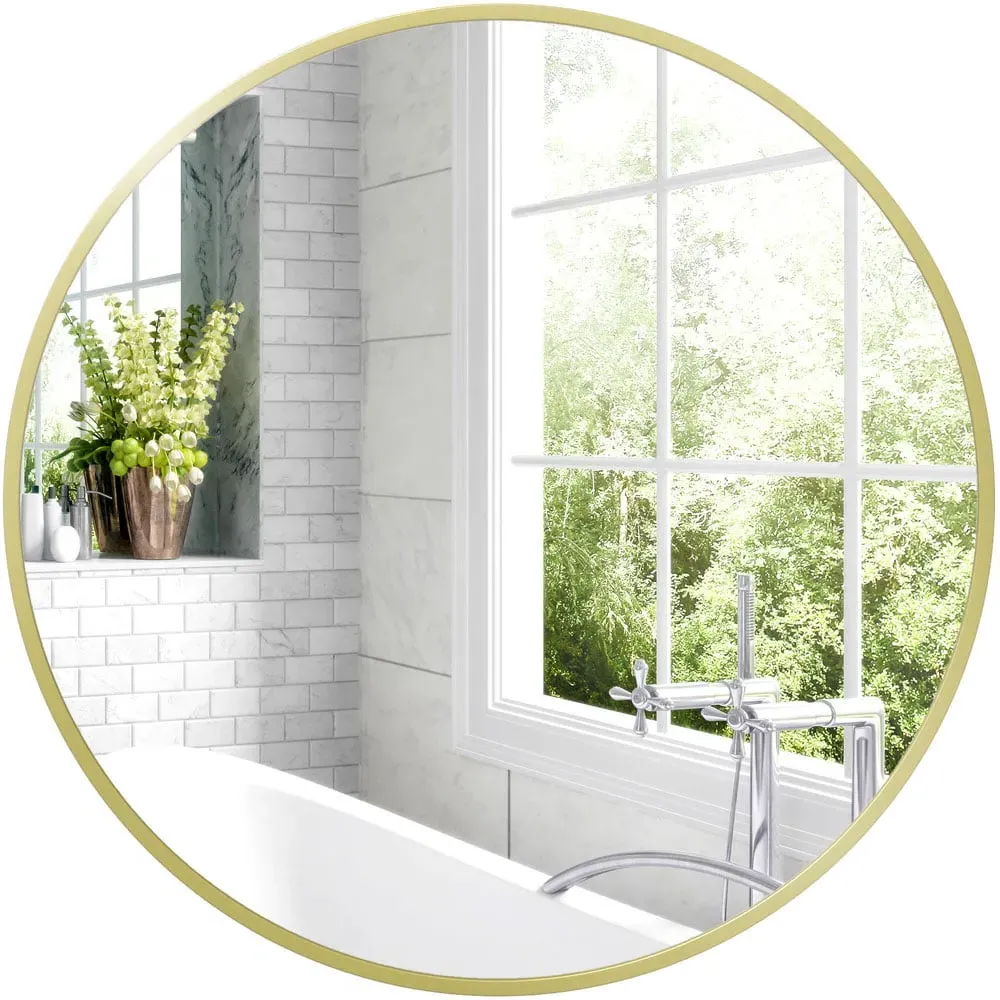 Round Wall Mirror - Gold image