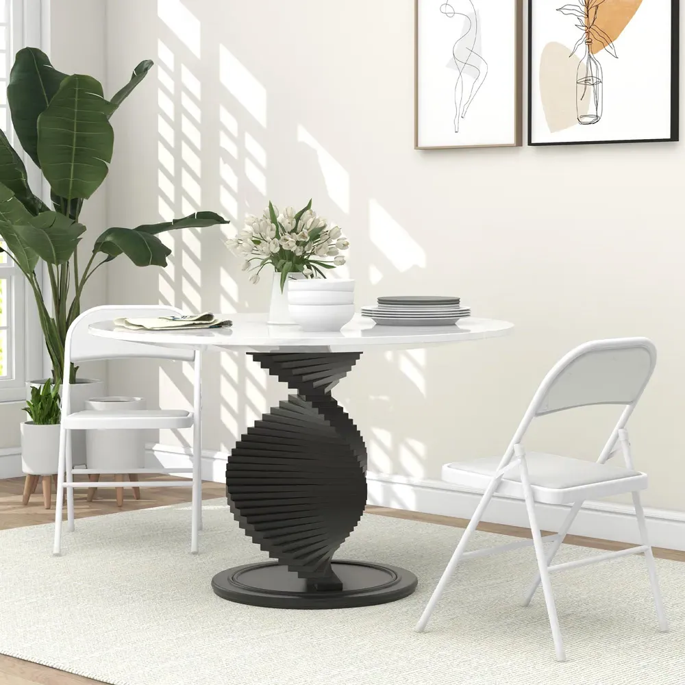 Set of 2 Foldable Padded Chairs - White, Metal