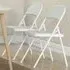 Set of 2 Foldable Padded Chairs - White, Metal